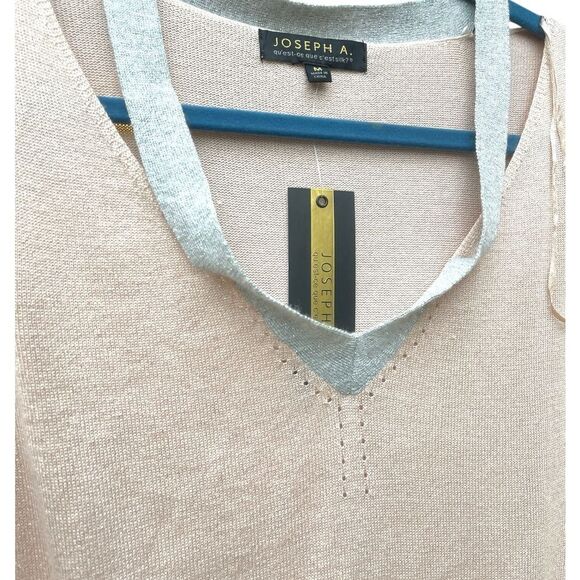 NWT Joseph Cream V-Neck Sweater Lightweight Knit sprinkle glitter M - Picture 2 of 9